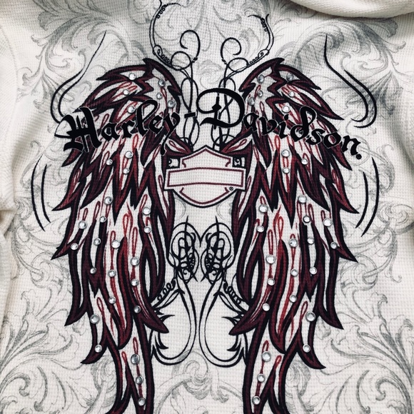 🔥🔥Harley-Davidson long sleeve thermal with rhinestones - Picture 8 of 9